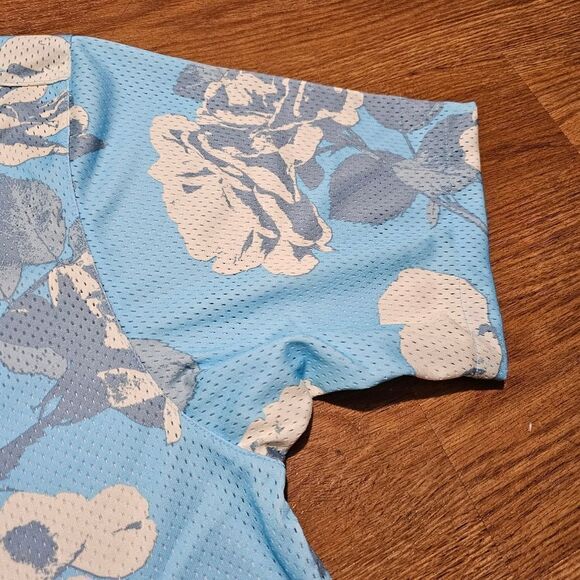 Nike Rose City Mesh Button-Up Shirt Dri-Fit Floral Men's Small S Blue FJ1650-499 - Picture 8 of 13